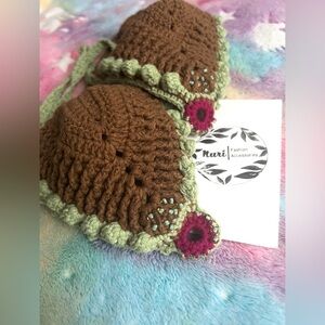Bra Bikini Top - Brown and Green